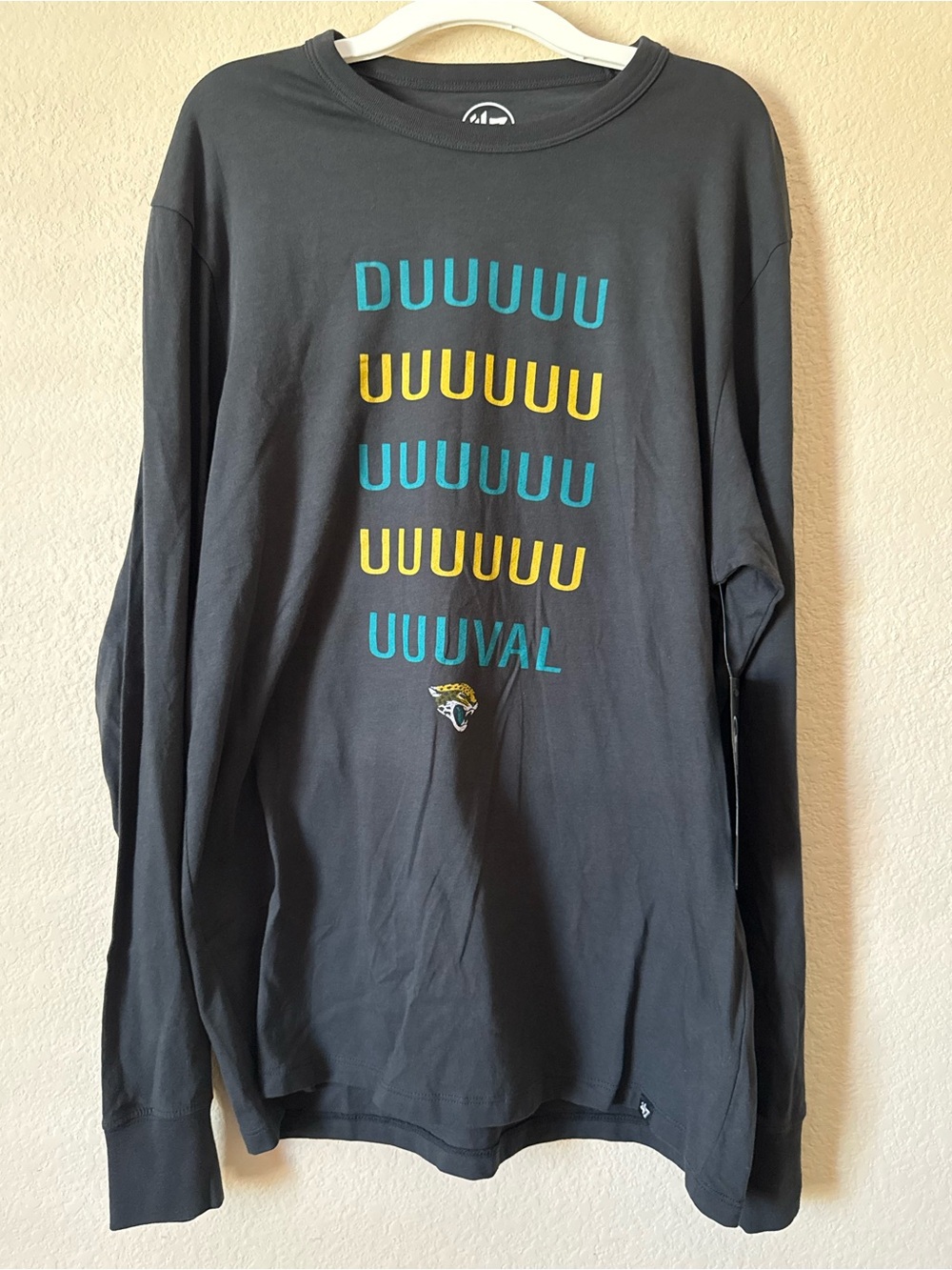 ’47 Jacksonville Jaguars NFL Long Sleeve Shirt Black “DUUUVAL” Size M NWT